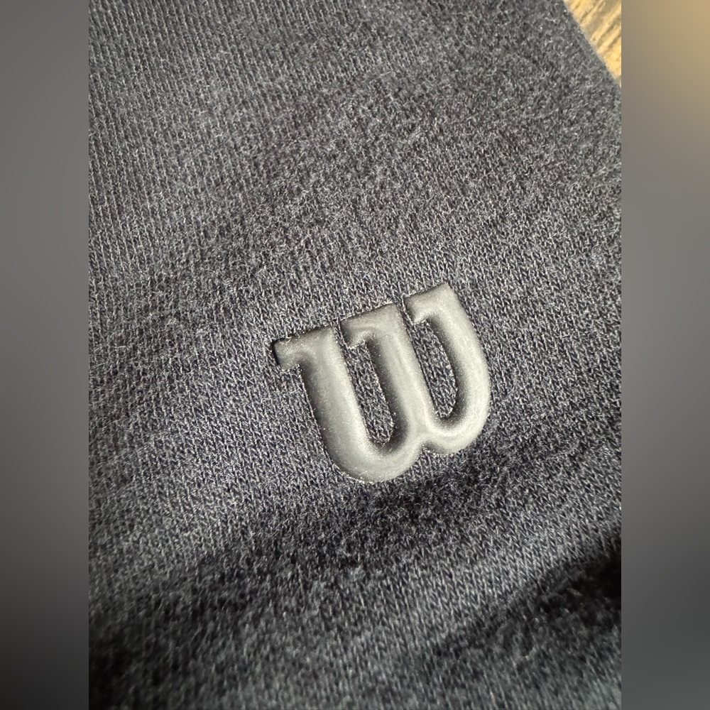 Wilson Black and Brown faux leather Logo unisex kids Hoodie - Picture 7 of 7